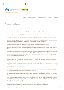 Aristarcos (de Samos) - Observat&oacute;rio Nacional