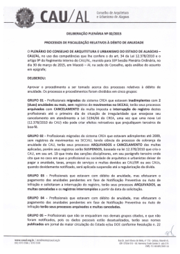 Aprova o procedimento a ser tomado acerca dos