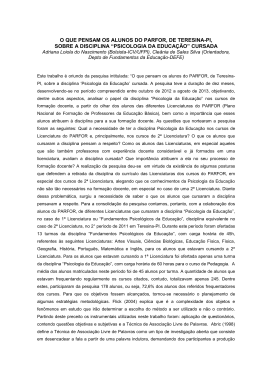 o que pensam os alunos do parfor, de teresina