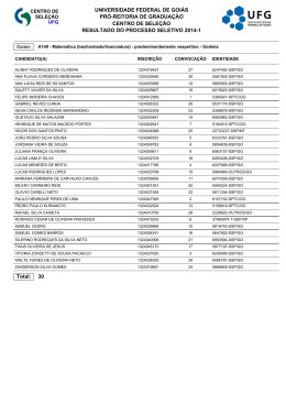 UNIVERSIDADE FEDERAL DE GOI&Aacute;S PR&Oacute;-REITORIA