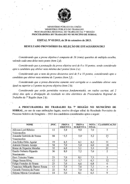 Resultado Provisório