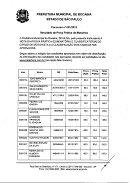 PREFEITURA MUNICIPAL DE BOcAINA