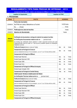 REGULAMENTO TIPO DE OFFROAD 2013