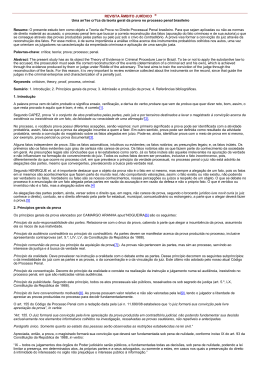se cr?ca da teoria geral da prova no processo