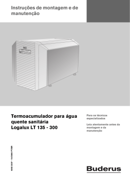 Instru&ccedil;&otilde;es de montagem e de manuten&ccedil;&atilde;o Termoacumulador para