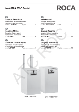 LAIA GTI & GTI-F Confort Heating Units Heizkessel Gruppi