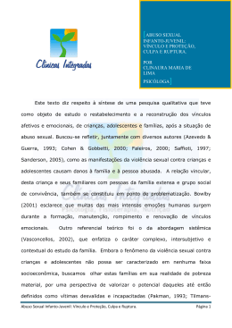 Este texto diz respeito &agrave; s&iacute;ntese de uma pesquisa qualitativa que