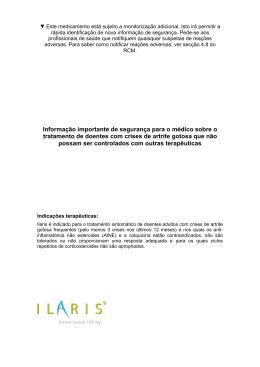 Informação importante de segurança para o médico sobre o