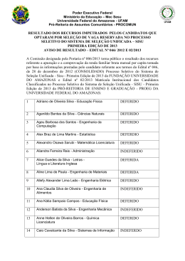 RESULTADO DOS RECURSOS IMPETRADOS PELOS