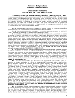 Edital nº 4, de 15 de maio de 2007