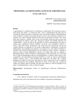professora alfabetizadora: estilos de aprendizagem e sala