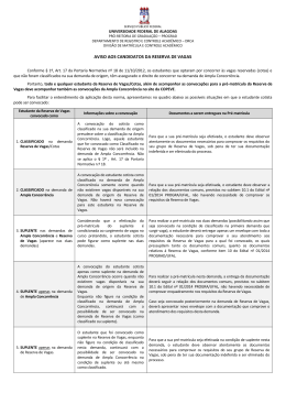 aviso aos candidatos da reserva de vagas - Copeve