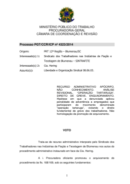 Processo PGT/CCR/n&ordm; 4323/2014 - Minist&eacute;rio P&uacute;blico do Trabalho