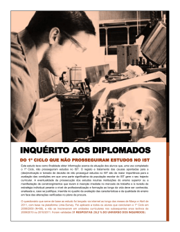 Inqu&eacute;rito aos Diplomados do 1&ordm; ciclo que n&atilde;o prosseguiram estudos