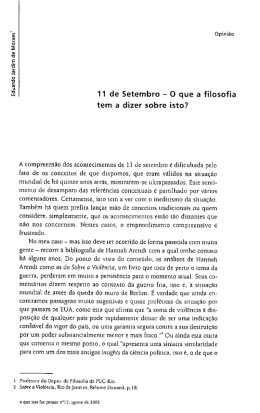 11 de Setembro - O que a filosofia