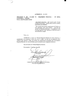ACÓRDÃO N. 14. 915 - Tribunal Regional Eleitoral de Santa Catarina