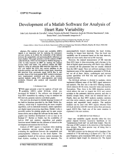 Development of a matlab software for analysis of heart rate variability