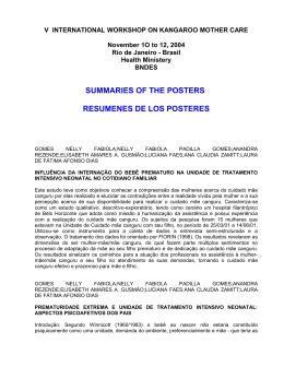 V INTERNATIONAL WORKSHOP ON KANGAROO MOTHER CARE