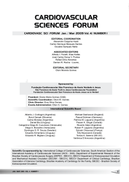 N&deg; 01 - Cardiovascular Sciences Forum