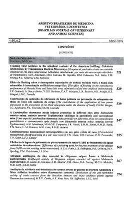 Arquivo Brasileiro de Medicina Veterin&aacute;ria e Zootecnia, v