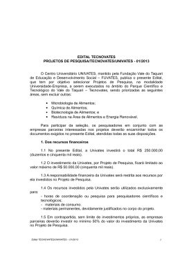 Edital Institucional PROBITI E PROBIC/FAPERGS/UNIVATES