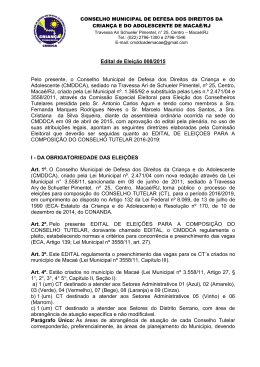 Edital de Elei&ccedil;&atilde;o 008/2015 - Prefeitura Municipal de Maca&eacute;