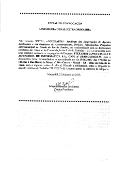 EDITAL DE CONVOCA&Ccedil;&Atilde;O ASSEMBLEIA GERAL