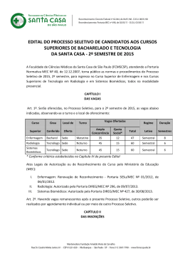 Edital - Faculdade de Ci&ecirc;ncias M&eacute;dicas da Santa Casa de S&atilde;o Paulo