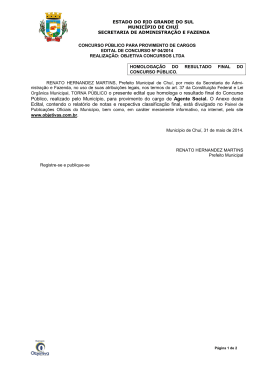 Orgânica Municipal, TORNA PÚBLICO o presente edital que