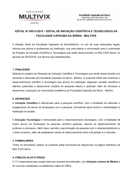 Edital de Extensão 2015 - Faculdade Multivix | Serra / ES