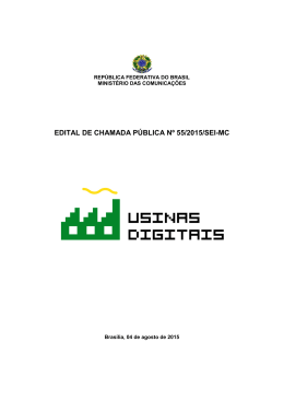 Edital Usinas Digitais - Minist&eacute;rio das Comunica&ccedil;&otilde;es