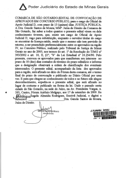 Edital de Convoca&ccedil;&atilde;o: S&atilde;o Gotardo - Tribunal de Justi&ccedil;a de Minas