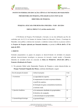 maio de 2013. 1.1 No presente Edital serão financiados