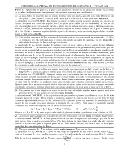 GABARITO da 3a PROVA DE FUNDAMENTOS DE MEC HANICA