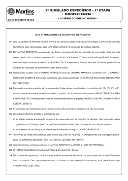 Prova - 2º Simulado - ENEM - 1ª Etapa