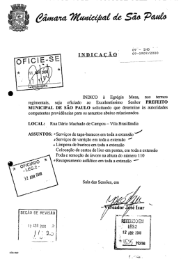 MUNICIPAL DE sÃo PAULo solicitando que determine às amei