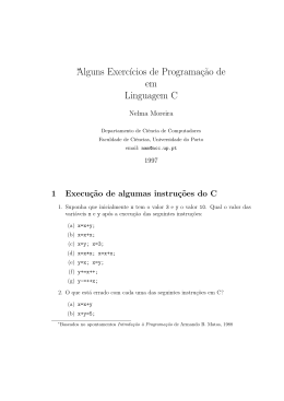 Alguns Exerc&acute;ıcios de Programa&ccedil;&tilde;ao de em Linguagem C
