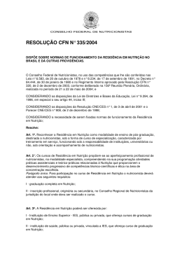 RESOLUÇÃO CFN N° 335/2004 - Conselho Federal de Nutricionistas