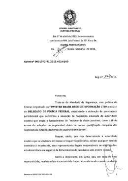Íntegra da Sentença - Observatório do Marco Civil da Internet