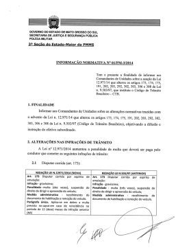 Trânsito – Lei 12971/14 - Polícia Militar de Mato Grosso do Sul