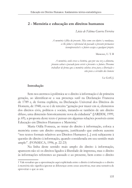 2 - Mem&oacute;ria e educa&ccedil;&atilde;o em direitos humanos