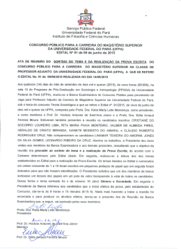 Ata Sorteio do Tema e Realização da Prova Escrita