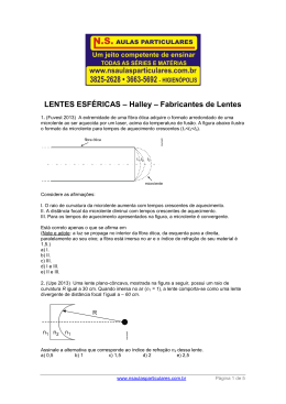 LENTES ESF&Eacute;RICAS &ndash; Halley &ndash; Fabricantes de Lentes