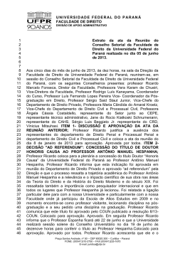 Extrato da ata da Reuni&atilde;o do Conselho Setorial realizada em 05 de