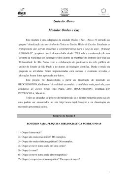 Guia do Aluno M&oacute;dulo: Ondas e Luz