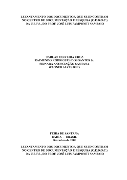 LEVANTAMENTO DOS DOCUMENTOS, QUE SE ENCONTRAM NO