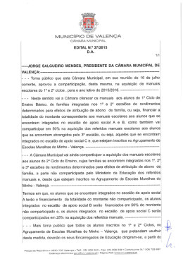 Manuais Escolares Ano Letivo 2015/2016