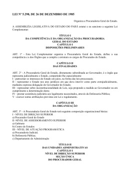Lei n.&ordm; 5.298, de 26 de dezembro de 1985