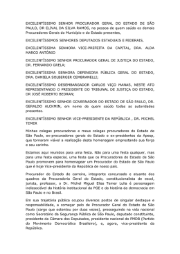 EXCELENT&Egrave;SSIMO SENHOR PROCURADOR GERAL DO