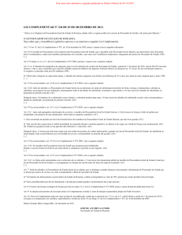 lei complementar nº 218 de 03 de dezembro de 2013.